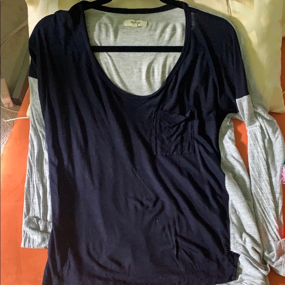 Madewell Roster Colorblock Hi-Lo Long Sleeve Tee - Picture 3 of 7